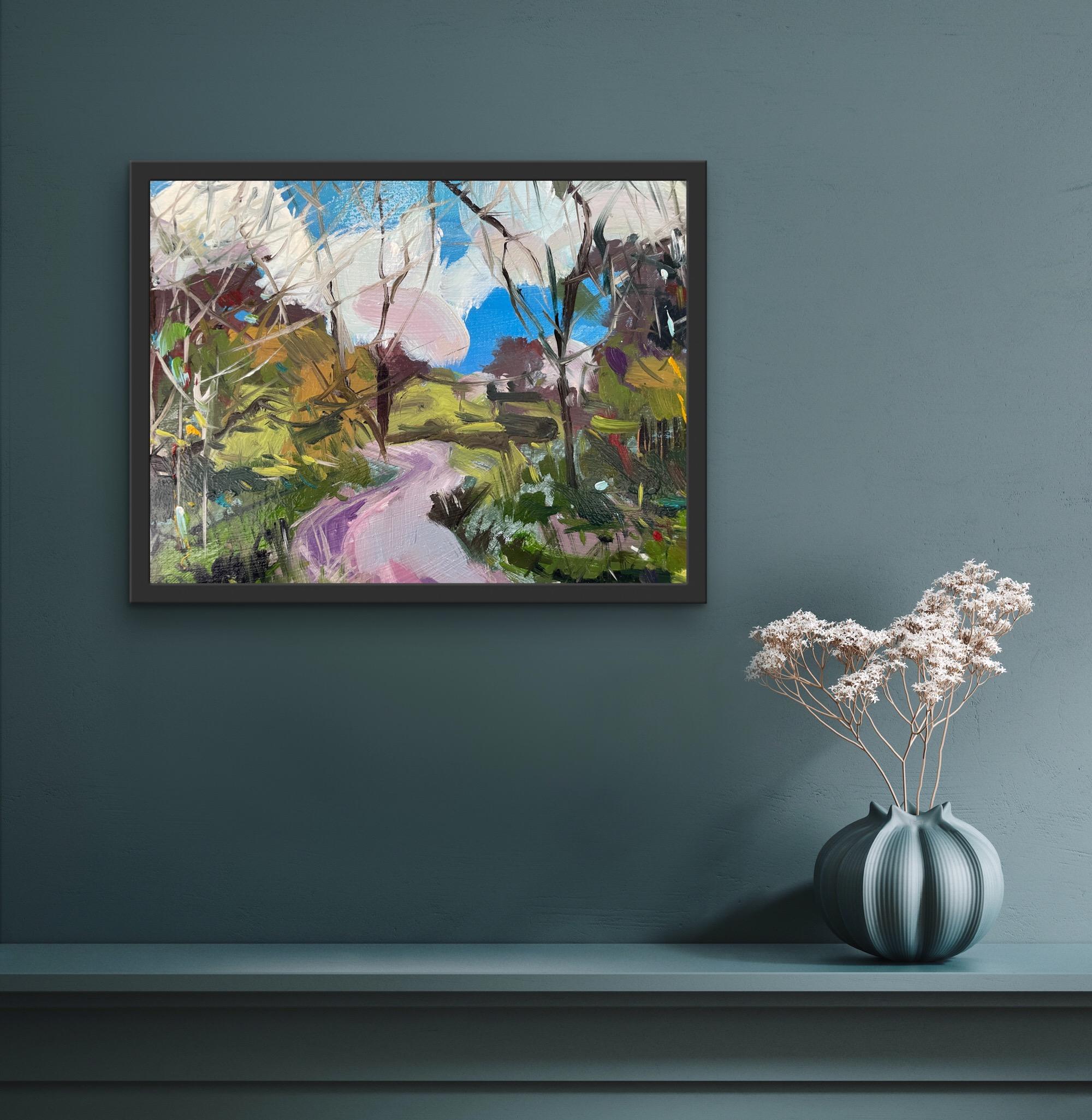 Bright Morning, arte abstracto, arte de menos de 500 ¤, arte original, arte paisajista - Painting Contemporáneo de Natalie Bird 