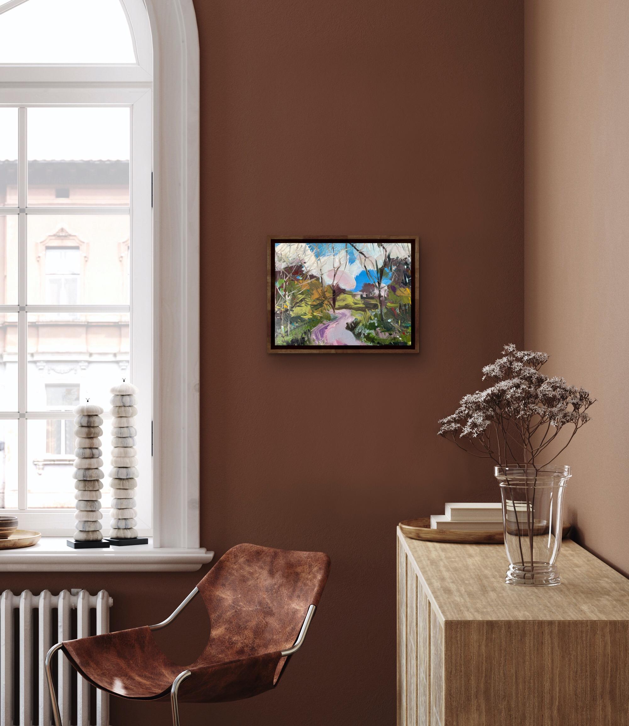 Bright Morning, arte abstracto, arte de menos de 500 ¤, arte original, arte paisajista - Abstract Painting Gris de Natalie Bird 