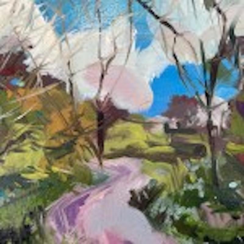 Natalie Bird  Landscape Painting - Bright Morning, abstract painting, original art, landscape art