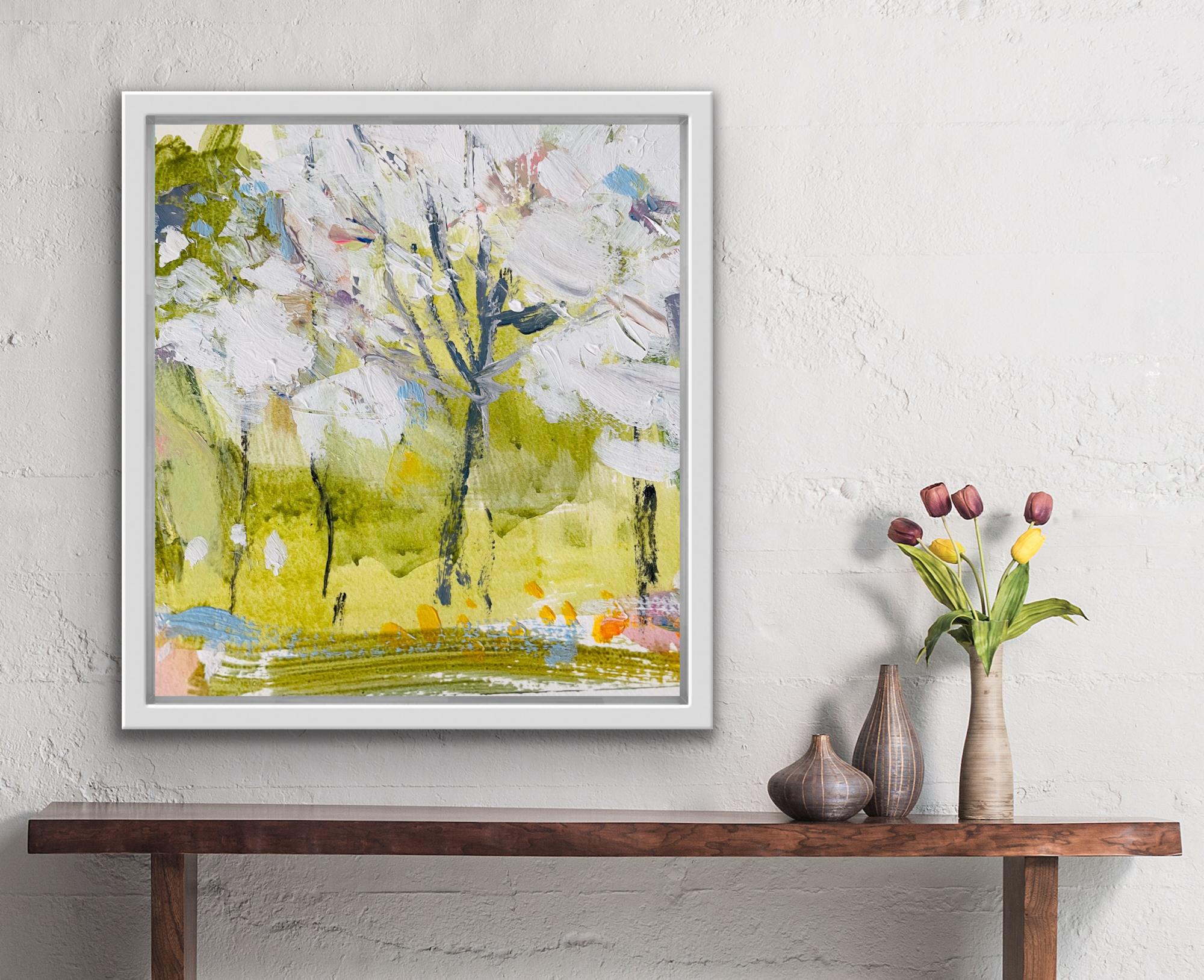 Park Blossom I by Natalie Bird, abstract painting, original art for sale - Painting by Natalie Bird 
