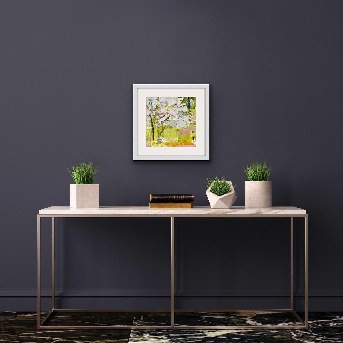 Park Blossom II, Natalie Bird, Pittura originale, arte contemporanea, arte astratta - Landscape Painting Beige di Natalie Bird 