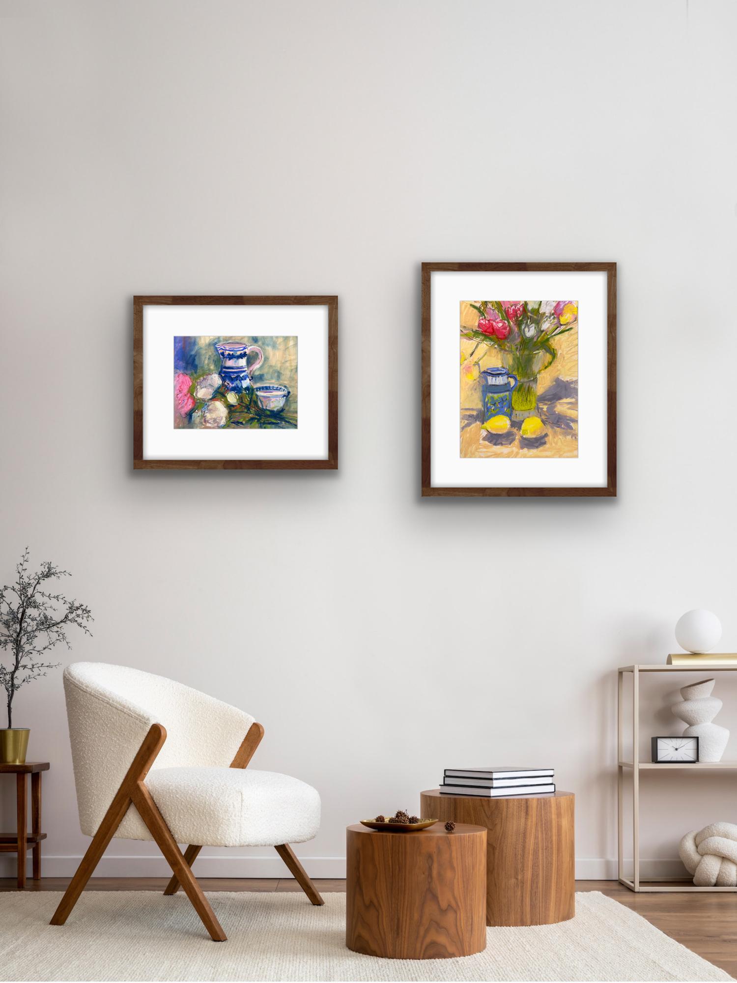 Still life with lemons 
Kitchen still life, diptych, Original painting