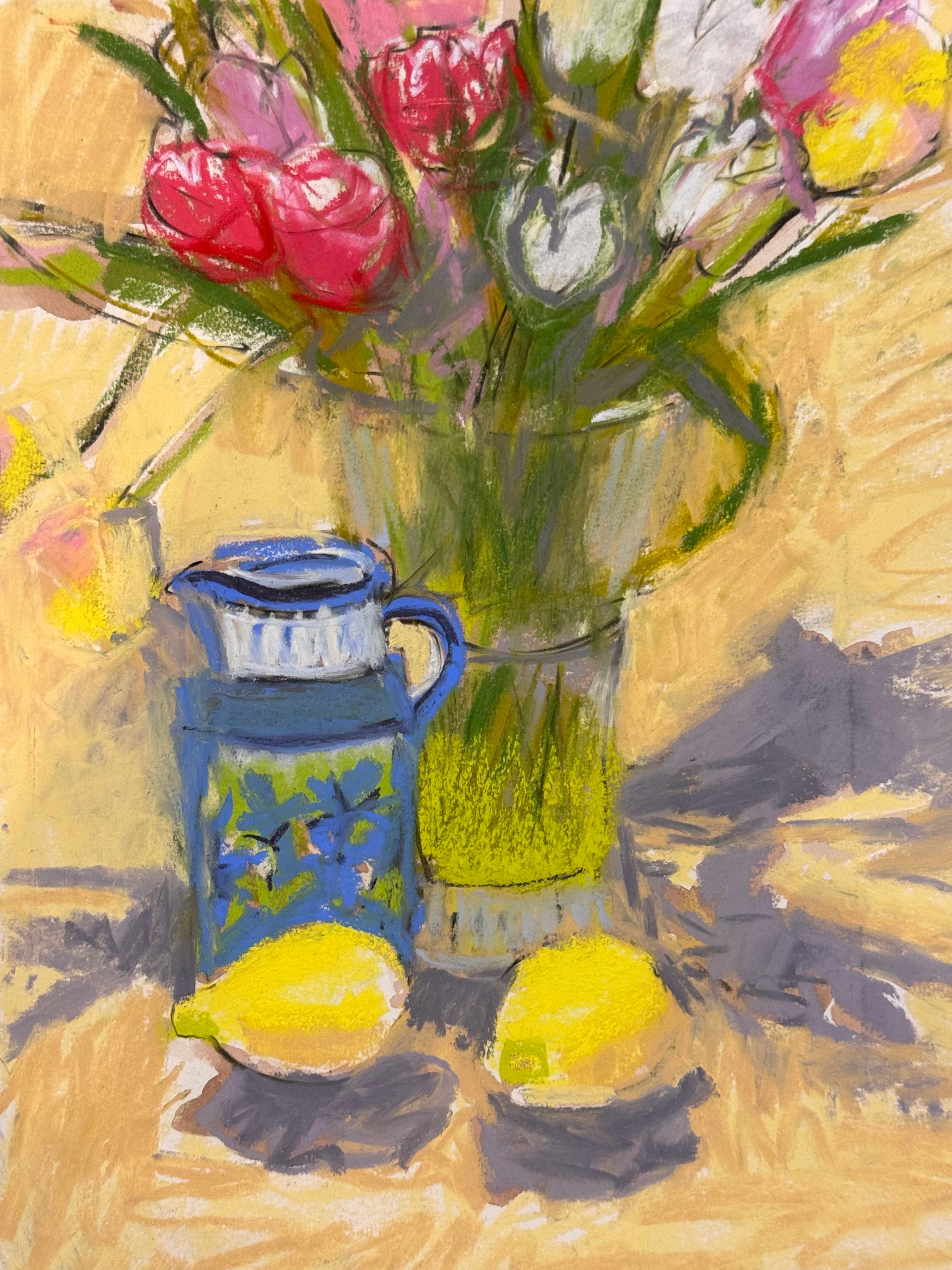 Still life with lemons, Original painting, Landscape, still-life - Mixed Media Art by Natalie Bird