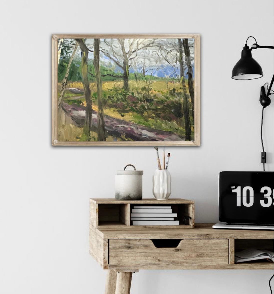Autumn on the Common, Original painting, Landscape, Nature, Tree For Sale 2