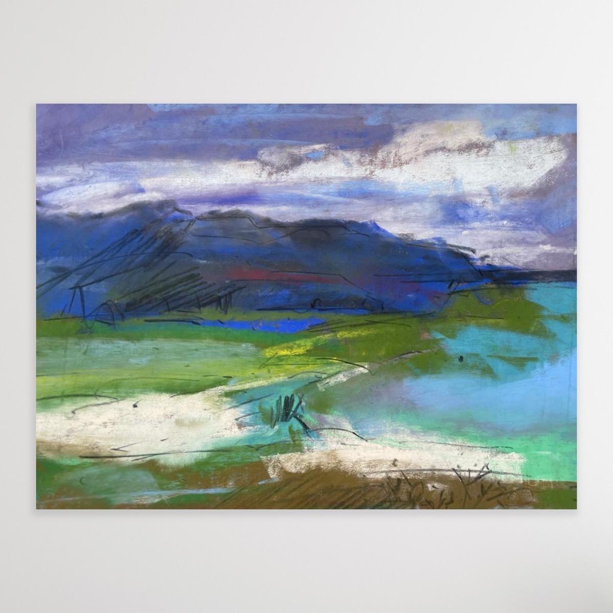Loch Fyne, seascape, skyscape, Scotland, mountains, walking  - Painting by Natalie Bird