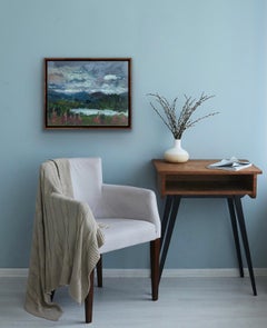 Meadow herb, Scottish borders, Original painting, Landscape, Nature, Pink floral