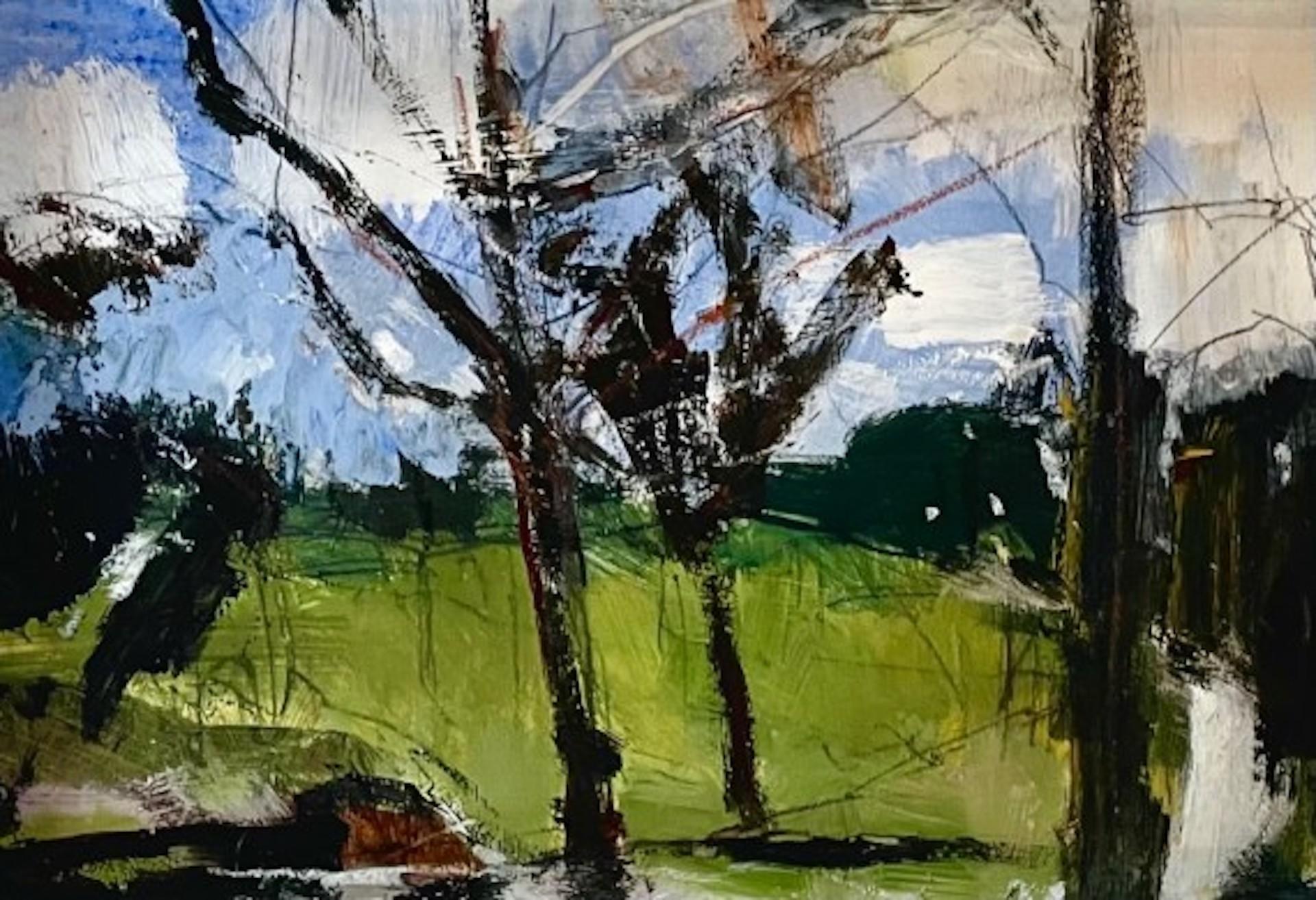 Natalie Vogel, Leuchtender Morgen, Original abstrakte expressionistische Landschaftskunst