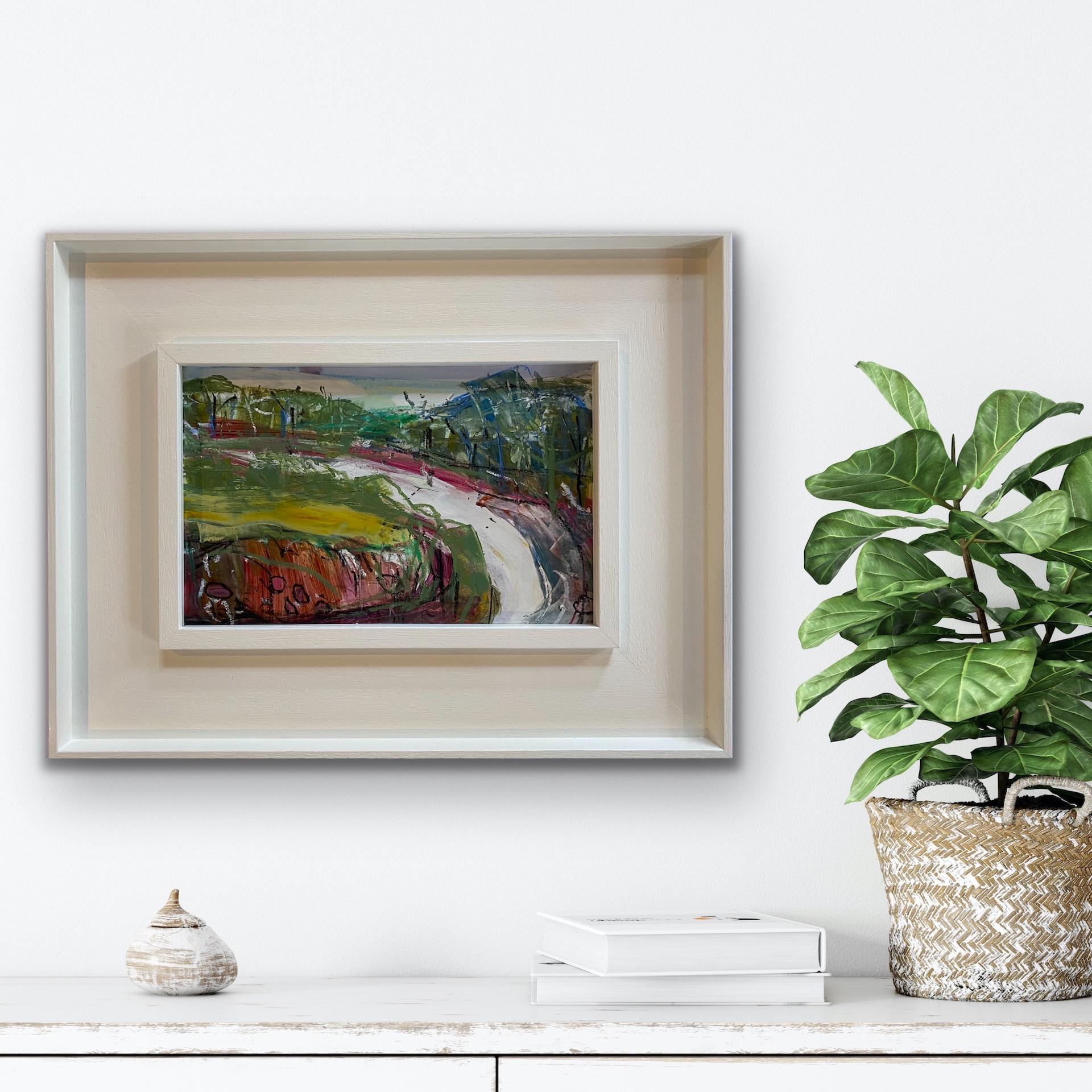 Natalie Oiseau, Country Lane II, peinture abstraite originale de paysage en techniques mixtes en vente 3