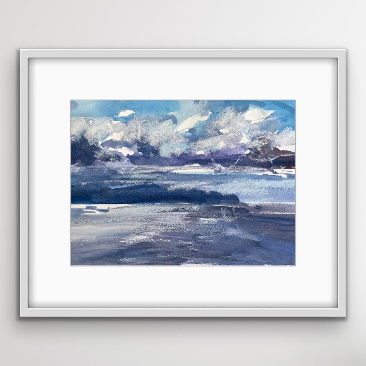 Natalie Vogel, Ferry View to Fetlar, Landschaftsgemälde, Kunst im Stil des Impressionismus (Zeitgenössisch), Painting, von Natalie Bird
