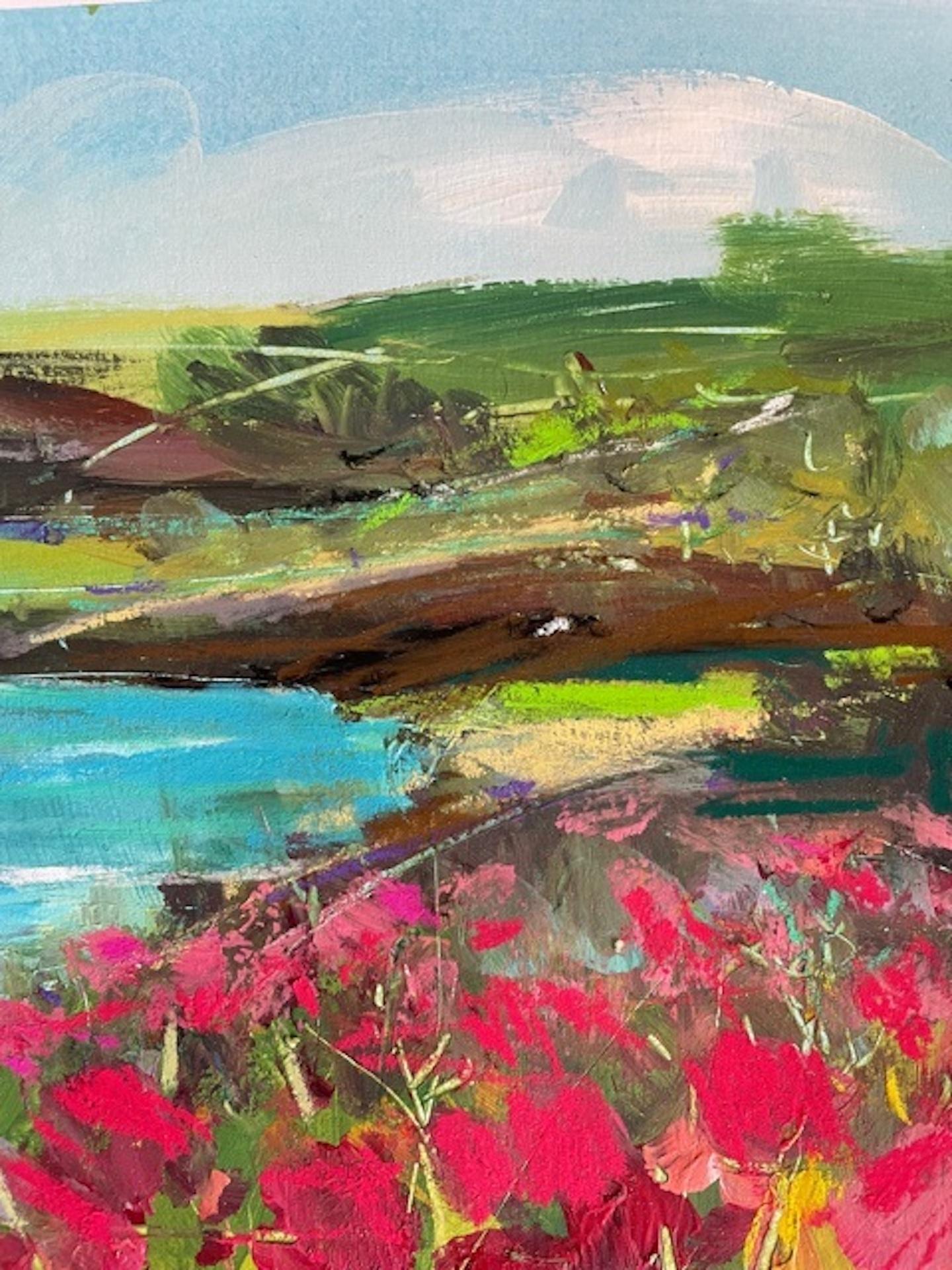 Poppies, Cornish Coast by Natalie Bird [2021]
Original
Mixed media
Image size: H:18 cm x W:23 cm
Complete Size of Unframed Work: H:25 cm x W:30 cm x D:1cm
Sold Unframed
Please note that insitu images are purely an indication of how a piece may