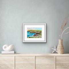 Natalie Bird, Wildflowers on the Cliff, Art of Cornwall, Affordable Original Art