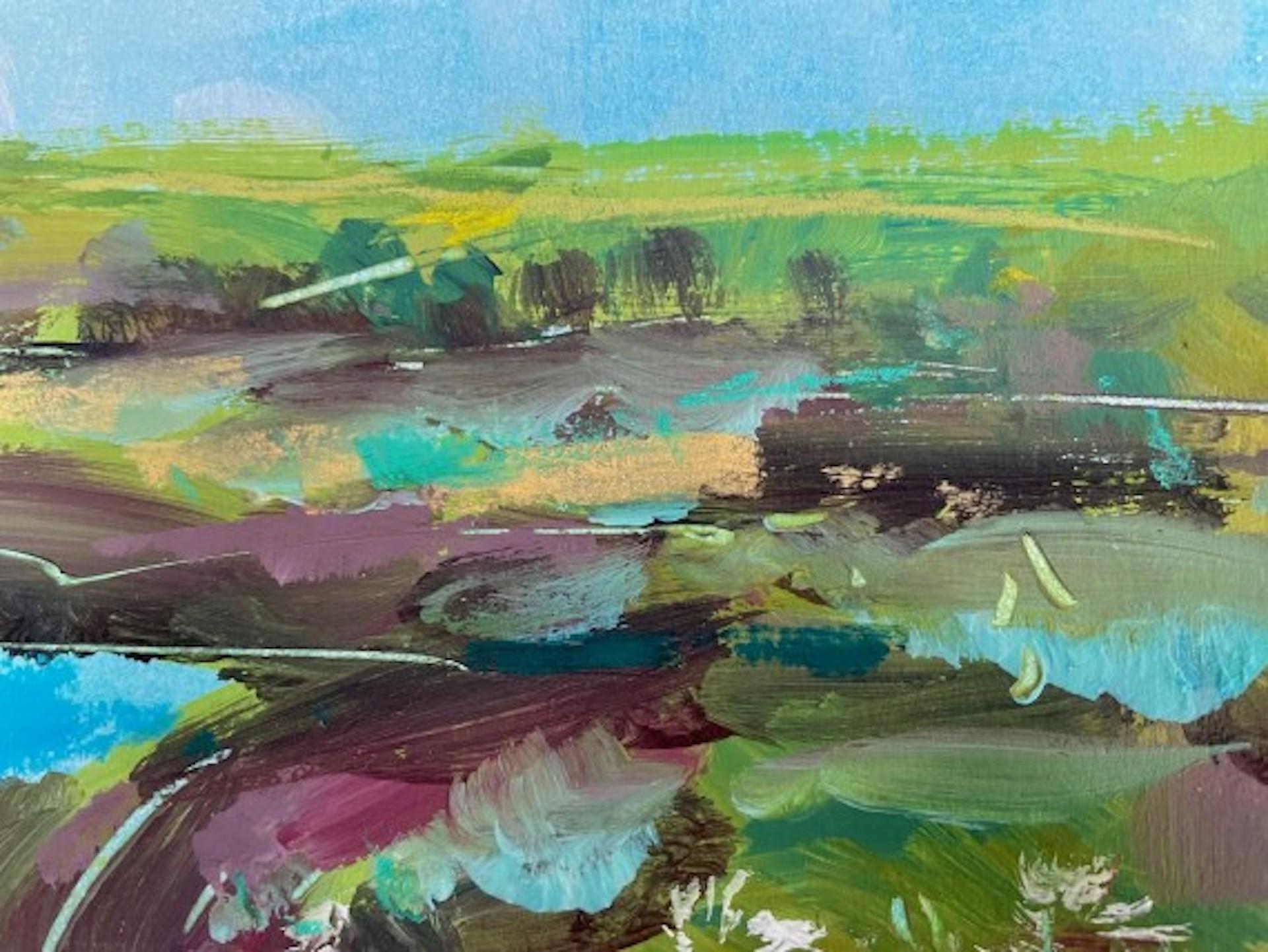 Natalie Bird, Wildflowers on the Cliff, Art of Cornwall, Art original à prix abordable en vente 2