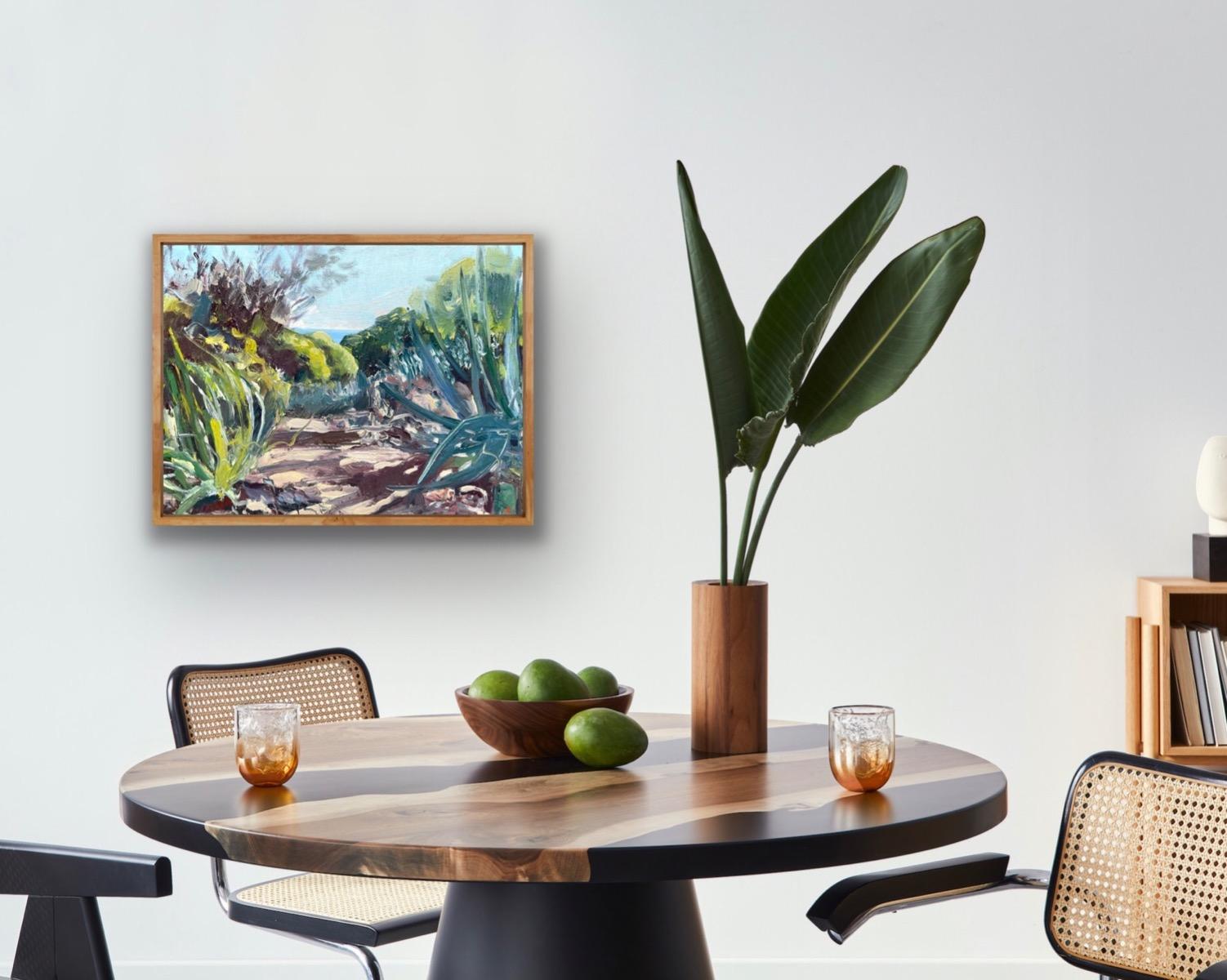 Portuguese Cactus, Plant, Landscape, Seascape, Nature, Impressionist For Sale 3