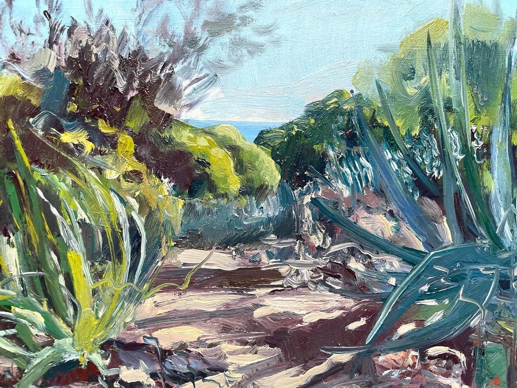 Natalie Bird Abstract Painting - Portuguese Cactus, Plant, Landscape, Seascape, Nature, Impressionist