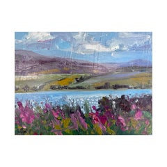 Sparkle on the loch, Peinture originale, Paysage, Nature, Arbre