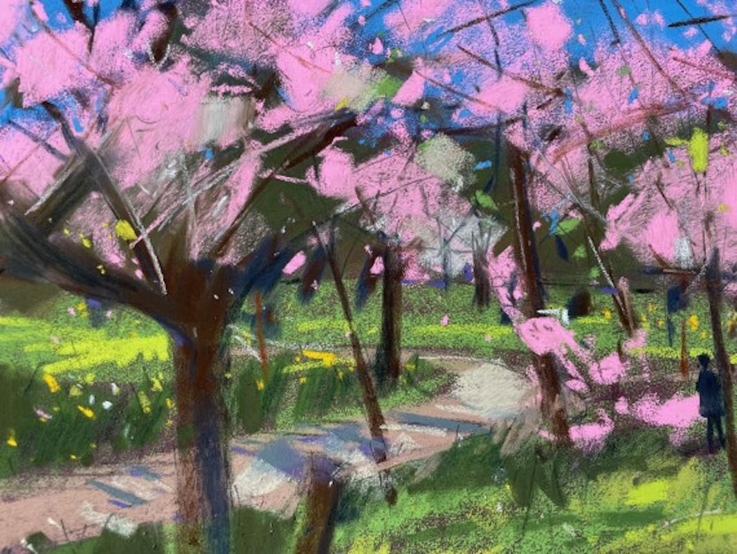 Natalie Bird Landscape Painting - Spring Blossom, landscape art, abstract art, floral, Impressionism, affordable