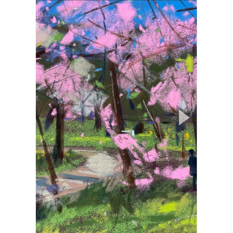 Spring Blossom with Pastel, Painting by Natalie Bird For Sale 3