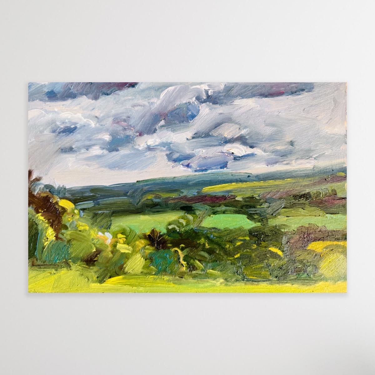 Paesaggio verde di primavera, Hille del Surrey, Quadro originale, Paesaggio, Nature, Albero in vendita 5