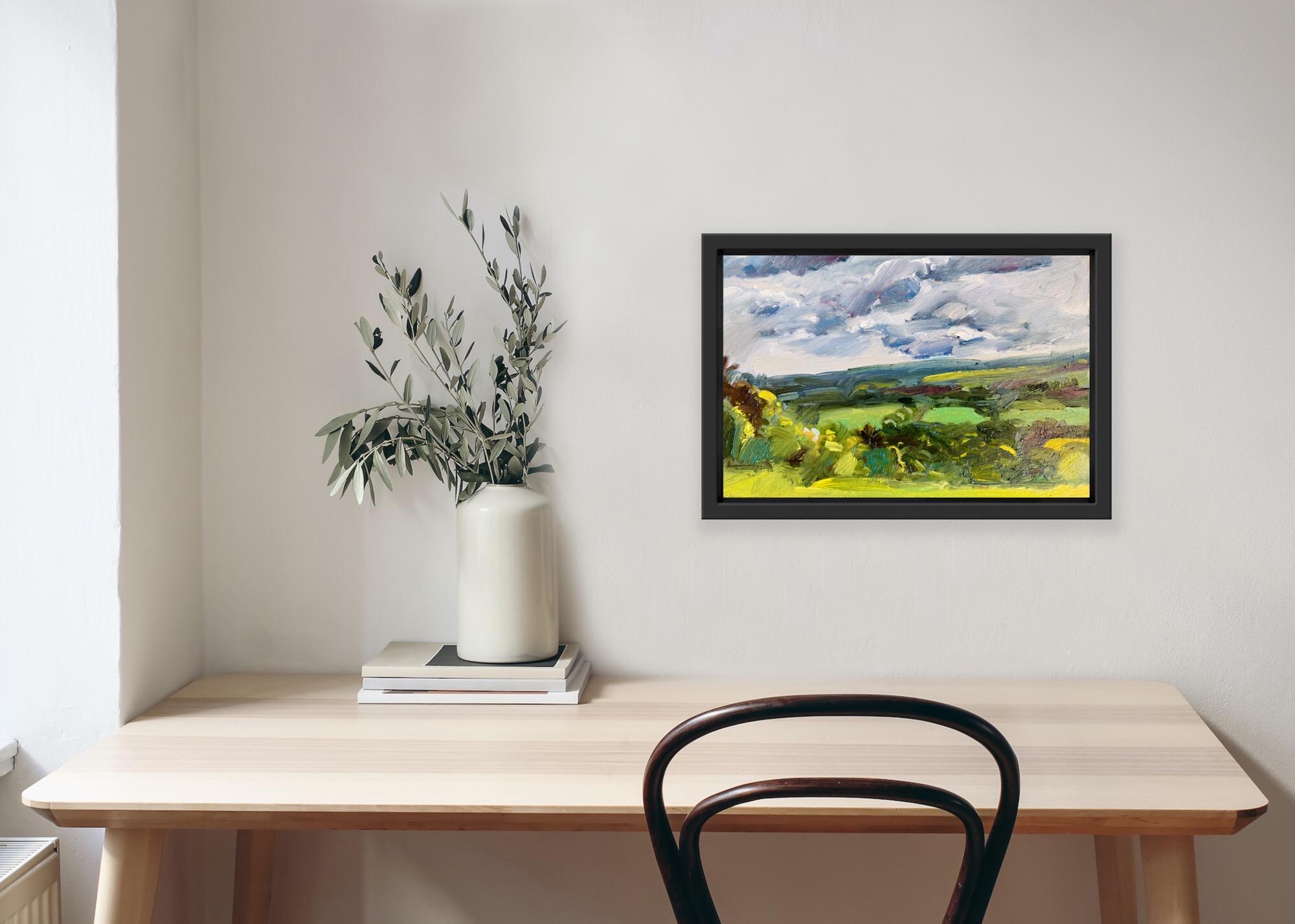 Paesaggio verde di primavera, Hille del Surrey, Quadro originale, Paesaggio, Nature, Albero in vendita 2