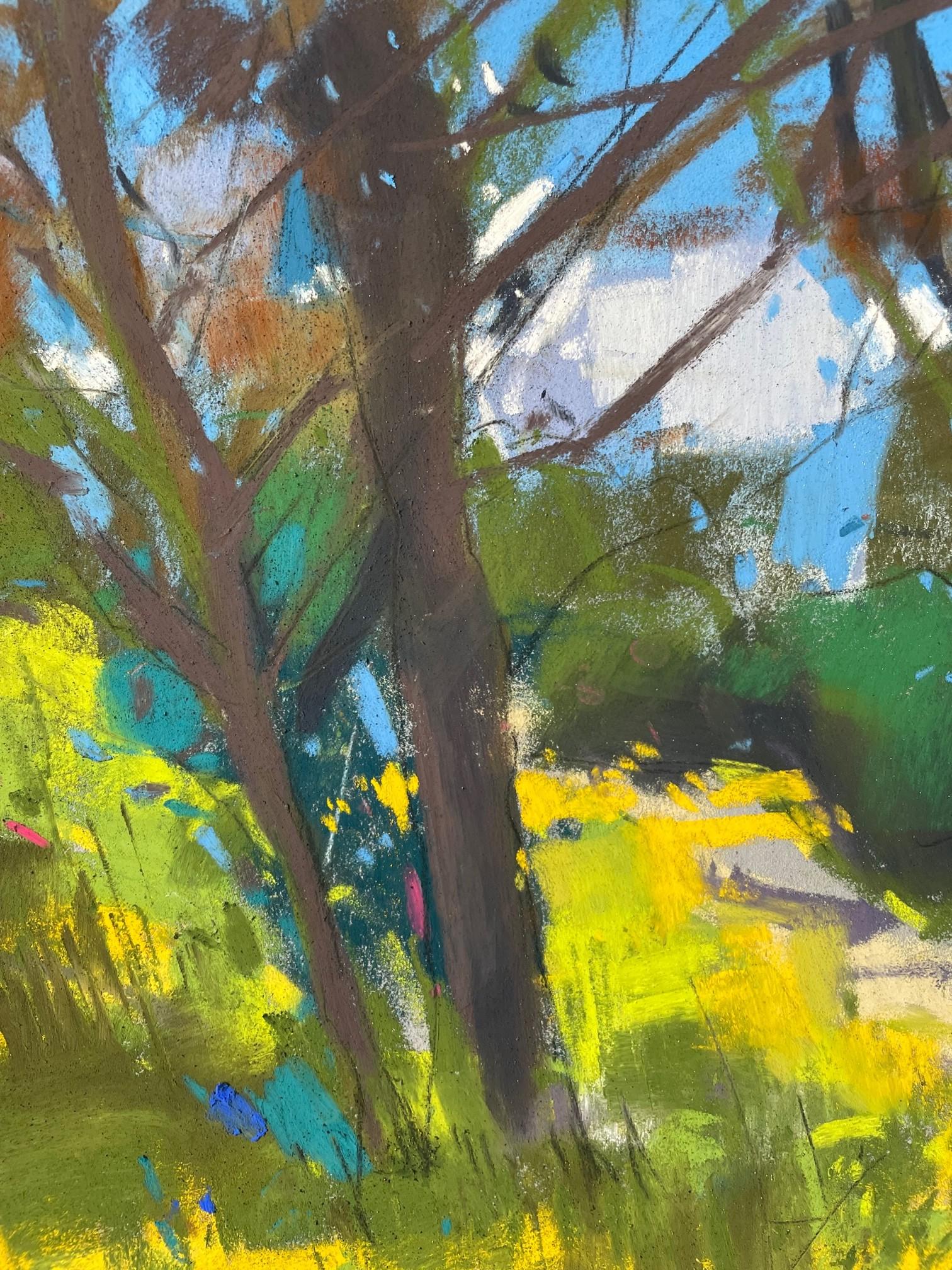 Springtime in The Park with Pastel, Painting by Natalie Bird For Sale 1