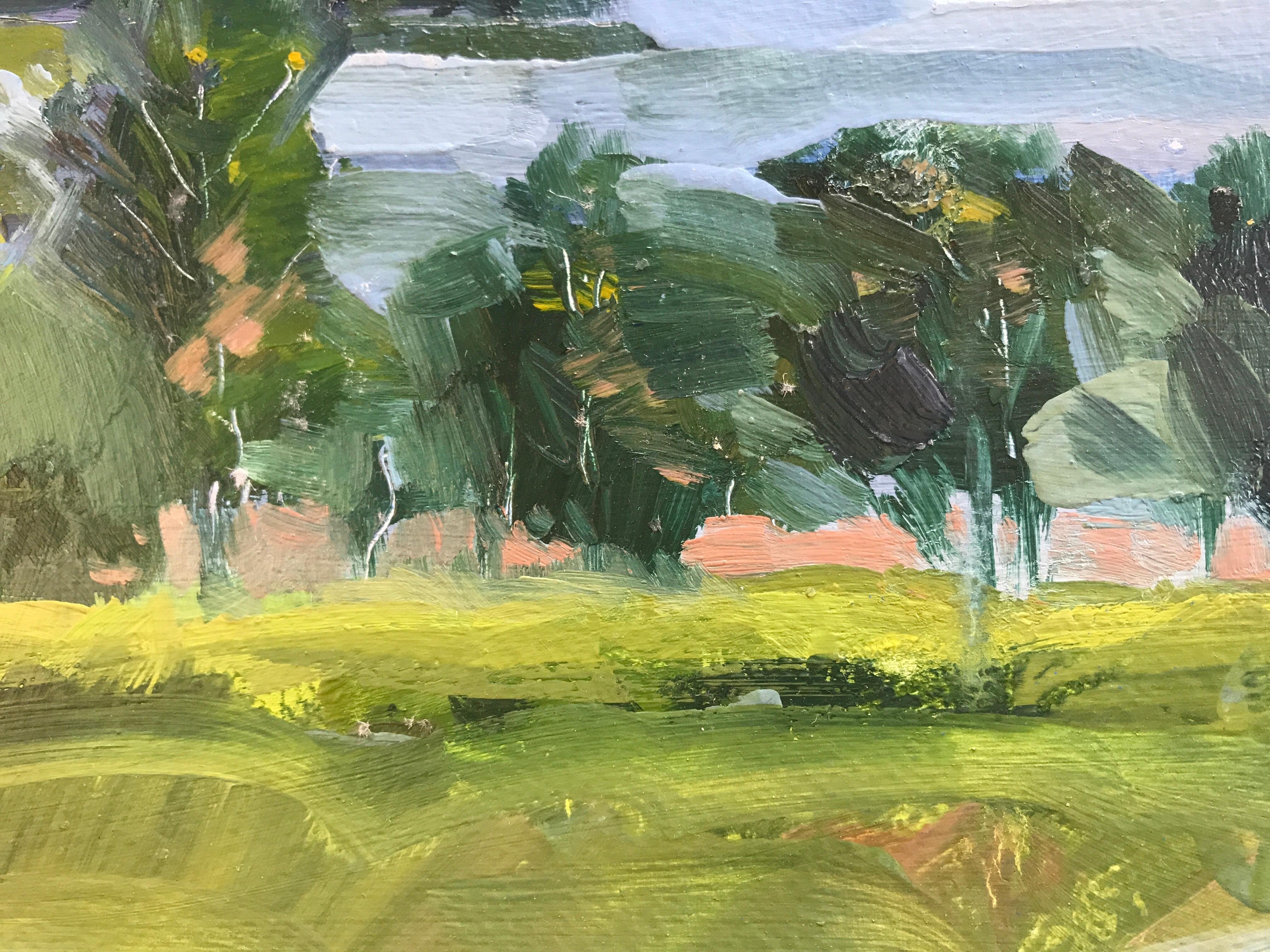 Still Day By The Loch, Ecosse, Peinture originale, Paysage, Nature, Art Green en vente 1