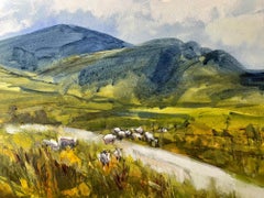Wandering sheep Ben Mohr, sheep art, shepherd art, nature art, hill art