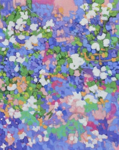 Primavera in città, pittura ad olio astratta