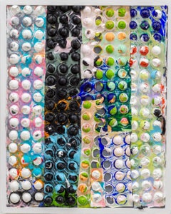 QUILT CÍRCULO MULTICOLOR III - Pintura acrílica enmarcada, texturizada y escultórica