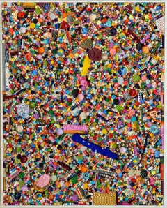 MULTICOLOR TAPESTRY VI - Gerahmtes, skulpturales, geformtes Acrylgemälde
