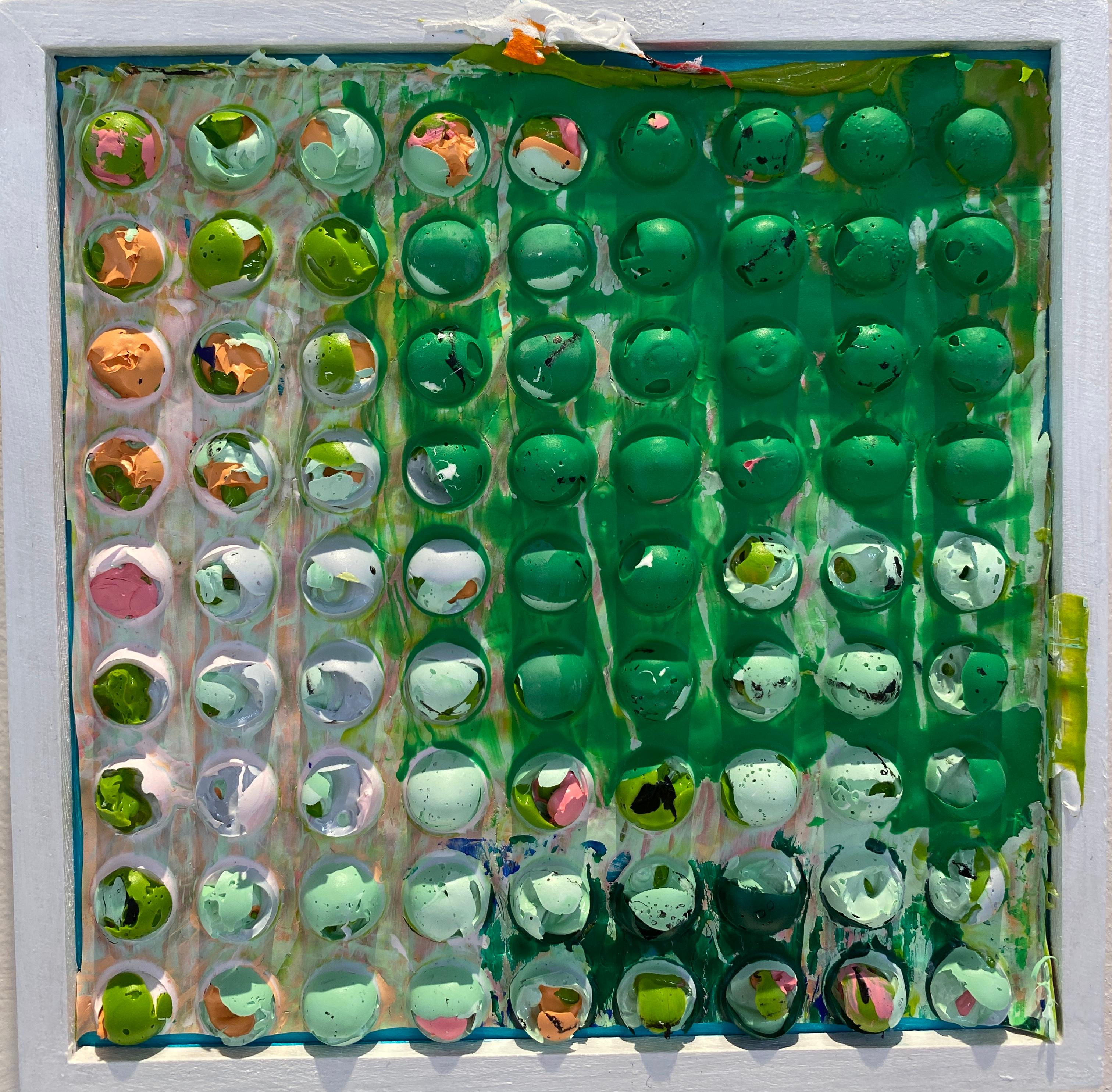 GREEN CIRCLE QUILT 1 - Painting by Natalie Harrison