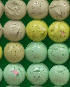 GREEN CIRCLE QUILT II - Framed & Textured Molded Acrylic Painting