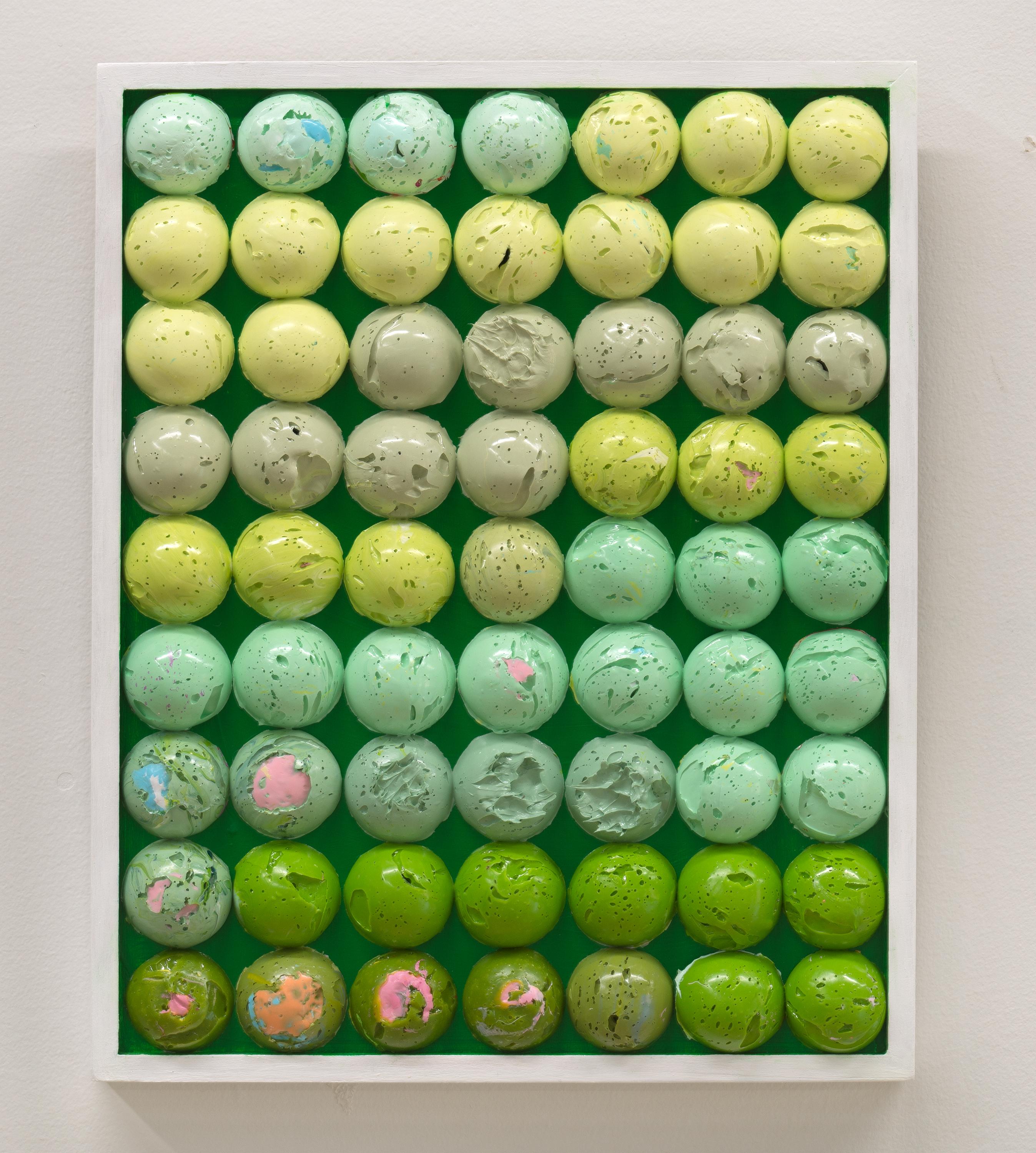 Natalie Harrison GREEN CIRCLE QUILT II Framed and Textured Molded