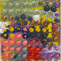 QUILT MULTICOLOR CIRCLE, 1 - Quadro acrilico con cornice, scultura e stampo