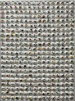 WEISSERIRK QUILT IV - Gerahmtes, strukturiertes, skulpturales, geformtes Acrylgemälde