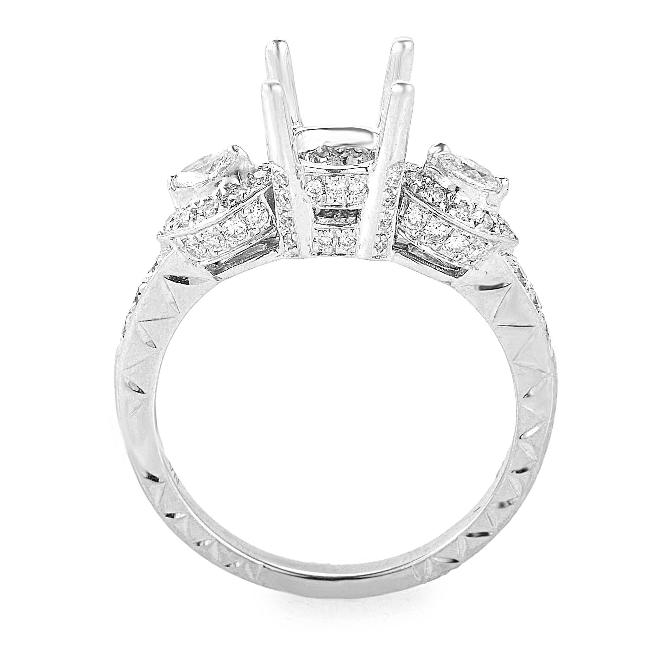 Women's Natalie K 14 Karat White Gold Diamond Mounting Ring NAK27-062813