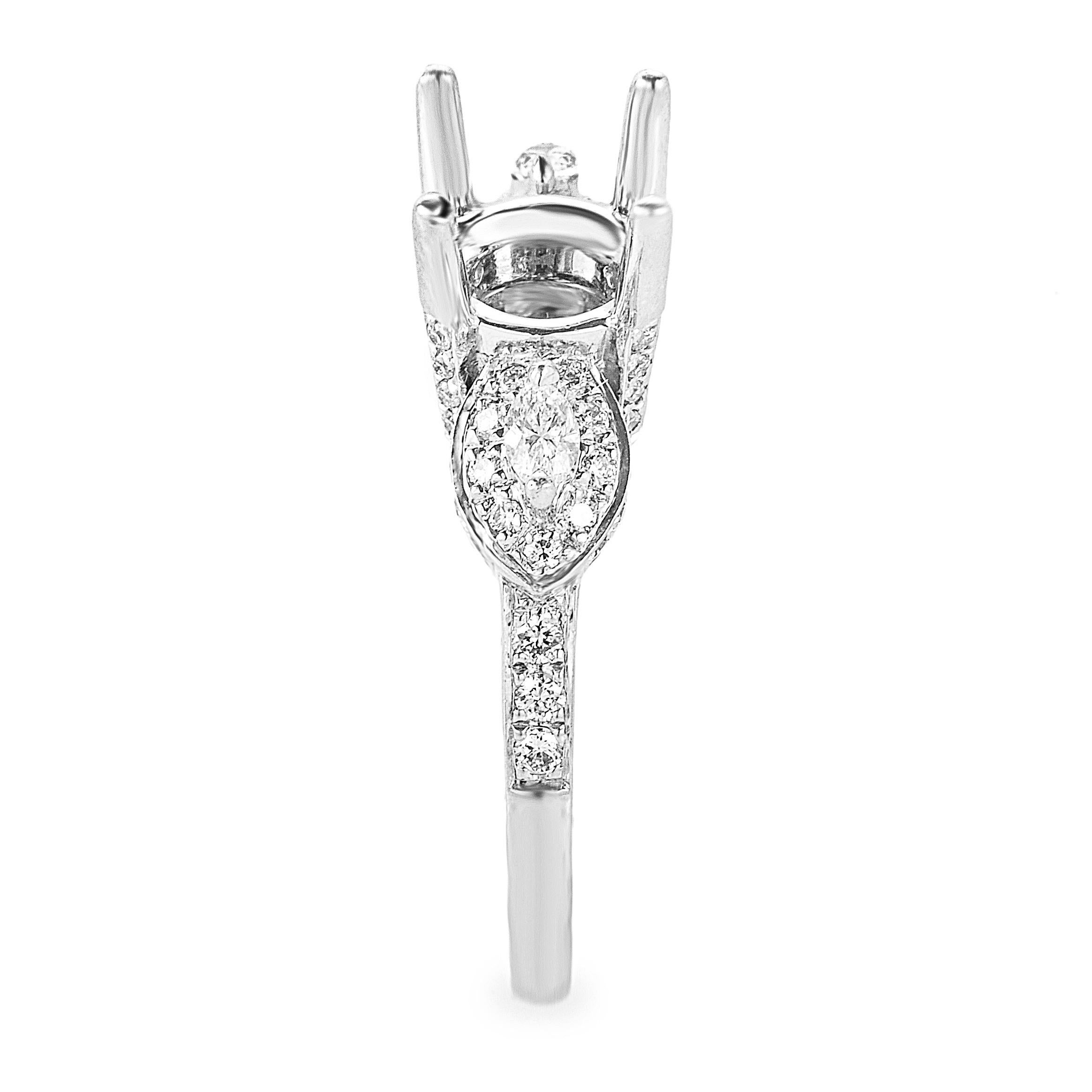 Natalie K 14 Karat White Gold Diamond Mounting Ring NAK27-062813 1