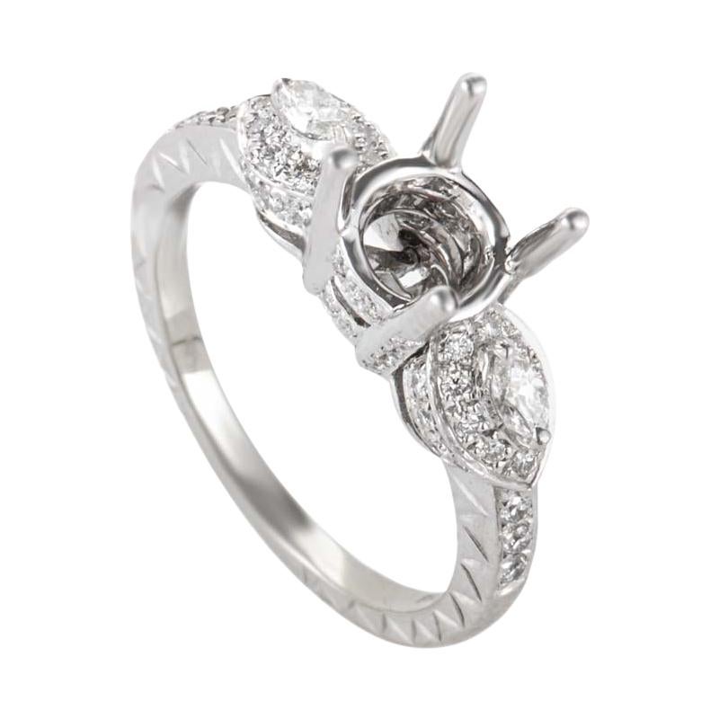 Natalie K 14 Karat White Gold Diamond Mounting Ring NAK27-062813