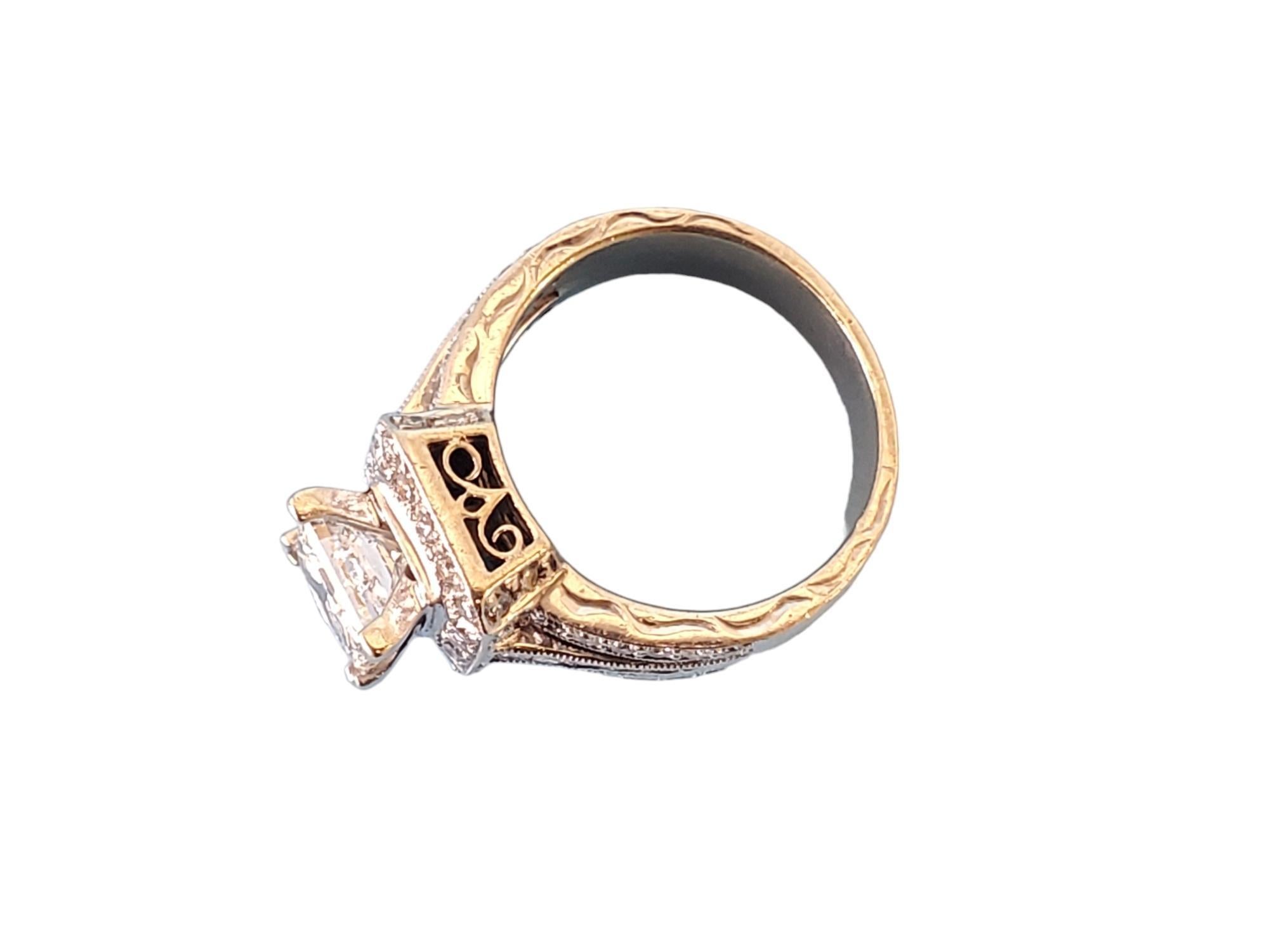 Natalie K, bague de mariage en or blanc 14 carats avec diamants de 3,25 ctw, avec inscription au laser IGI Pour femmes en vente