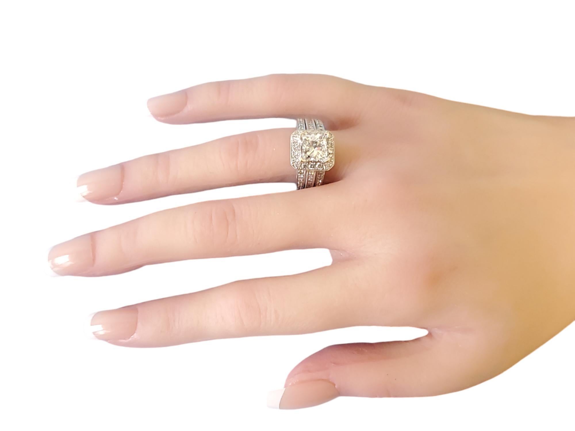 Natalie K 14k White Gold 3.25tcw Diamond Wedding Ring IGI Laser Inscribed For Sale 1