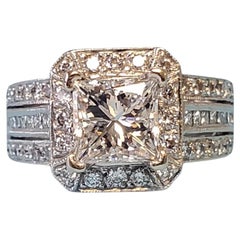 Natalie K 14k Weißgold 3,25tcw Diamant-Hochzeitsring IGI Laser beschriftet