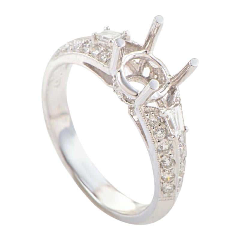 Natalie K 18 Karat White Gold and Diamond Engagement Ring Semi-Mount SM8-041261W