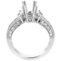 Natalie K 18 Karat White Gold Diamond Mounting Ring