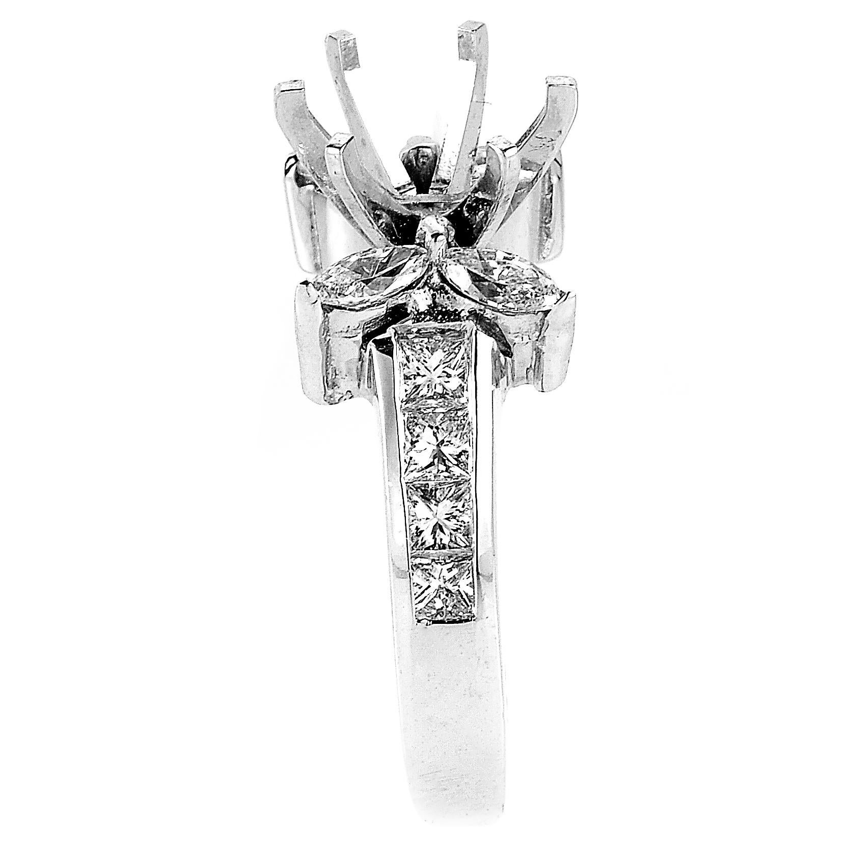 Natalie K 18 Karat White Gold Diamond Mounting Ring SM8-12093 In New Condition In Southampton, PA