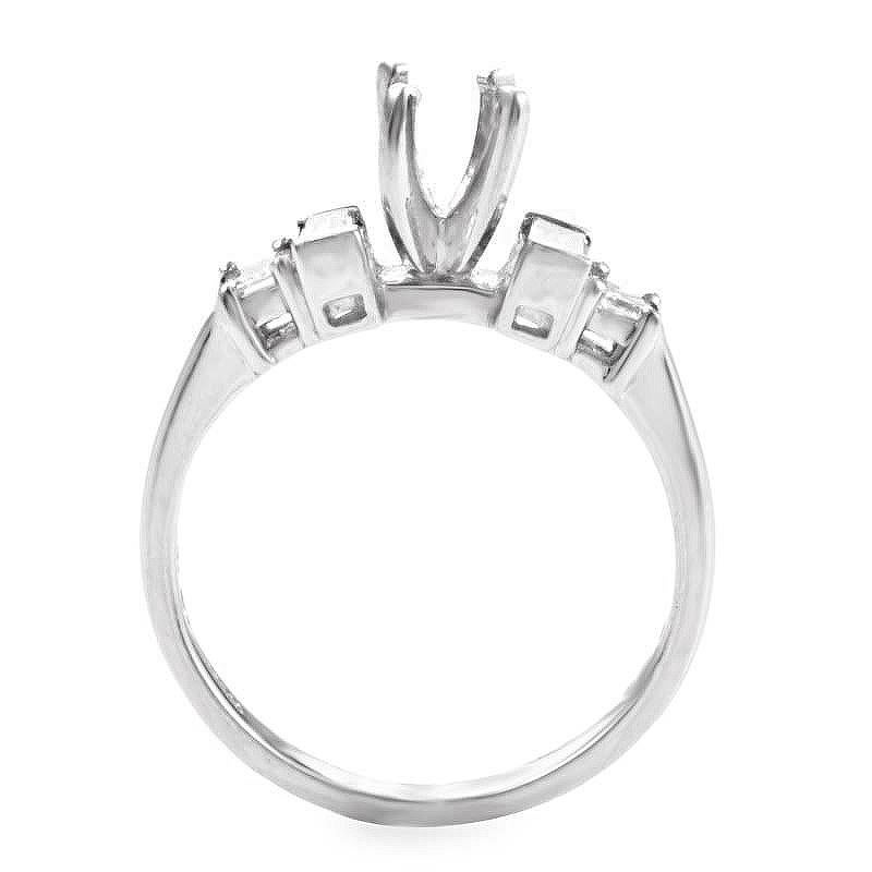 Exceptional elegance and utmost refinement are seen in this sublime mounting ring from Natalie K which boasts neat lines, impeccable finishes, and gorgeous resplendence in a prestigious and brilliantly harmonious blend of gleaming platinum and