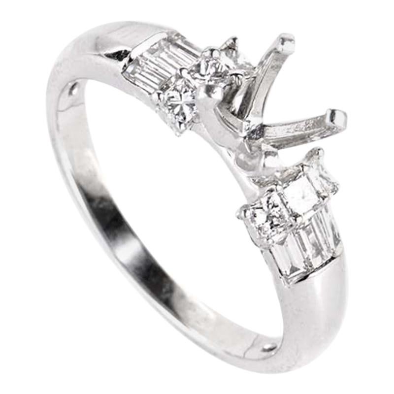Natalie K .50 Carat Platinum and Diamond Engagement Ring Mounting