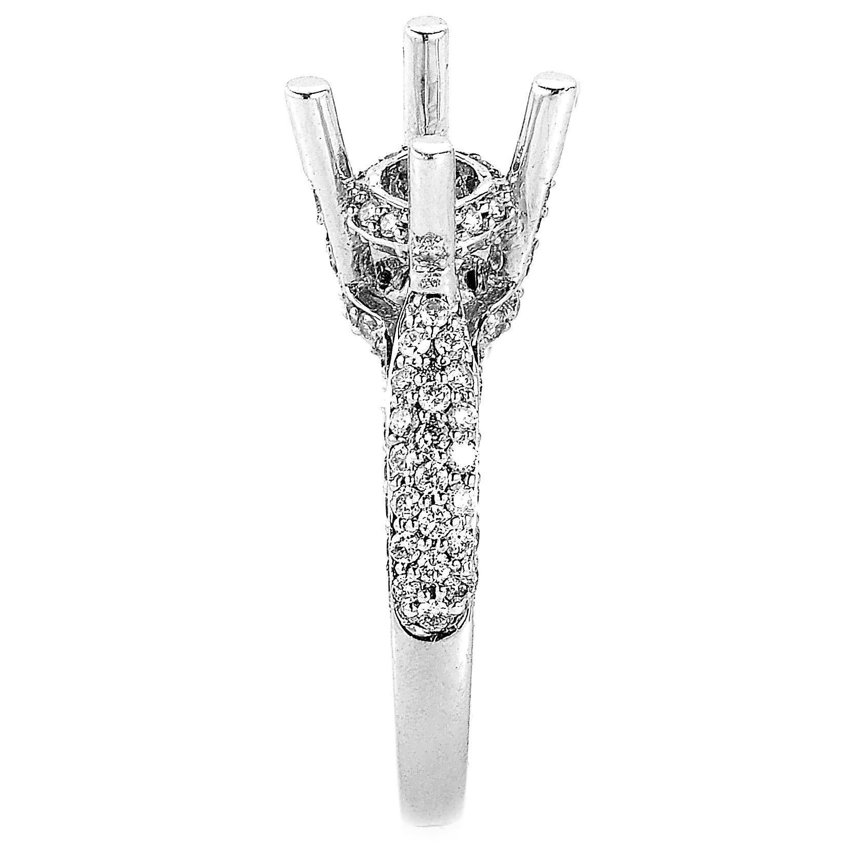 Natalie K .60 Carat 18 Karat White Gold Diamond Engagement Ring Mounting In New Condition In Southampton, PA