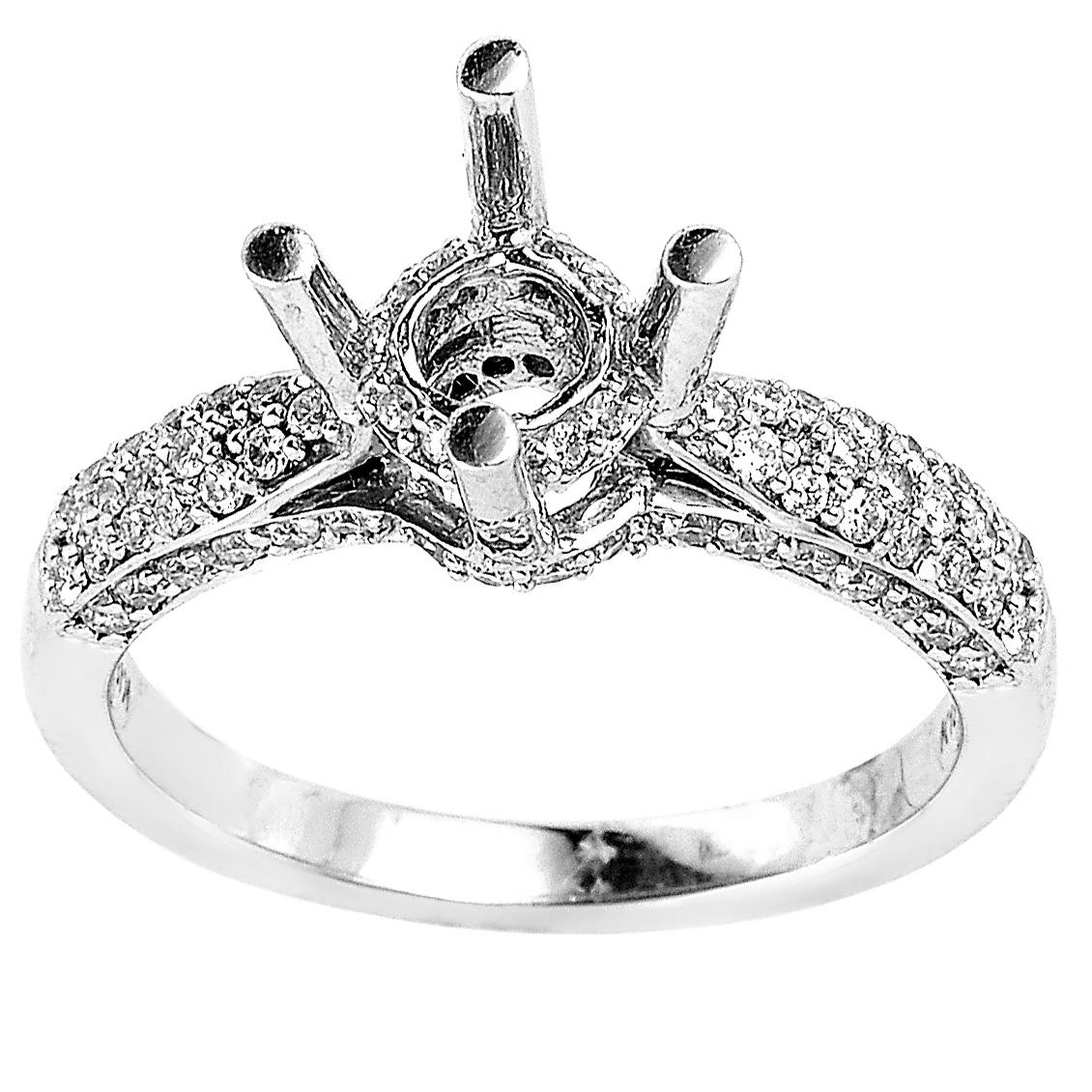 Women's Natalie K .60 Carat 18 Karat White Gold Diamond Engagement Ring Mounting