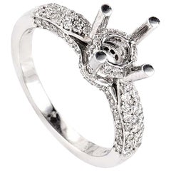 Natalie K .60 Carat 18 Karat White Gold Diamond Engagement Ring Mounting
