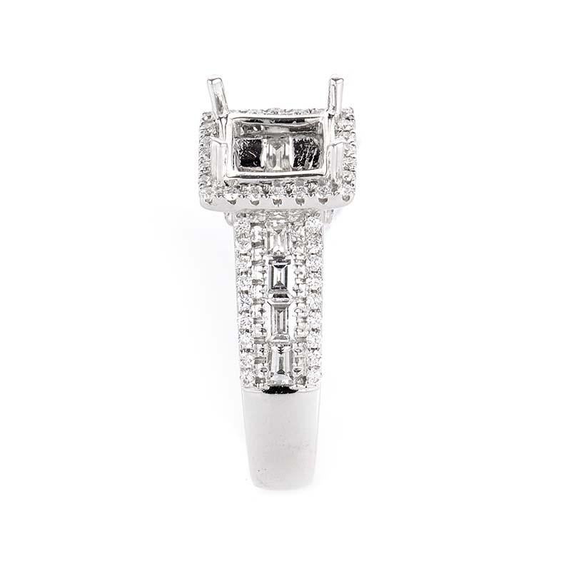 Women's Natalie K, .89 Carat 18 Karat White Gold Diamond Engagement Ring Mounting