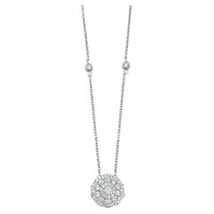 Natalie K by M.K. Diamond Flower Motif Pendant Necklace in 18 Karat White Gold